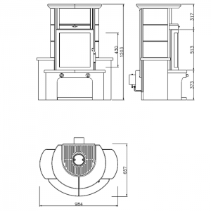 Отопительная Печь Hark 34 WW GT ECOplus, jola-braun stone