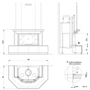 Каминная облицовка Palazzetti Costanza 78 Red Alhambra