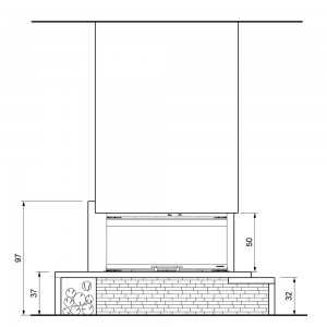 Каминная облицовка Palazzetti TEXAS dx, под MBL 16:9 3D