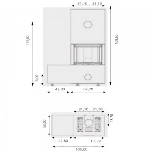 Камин Richard Le Droff ARCHI CERAM TRI-VISION 303, bianco polare