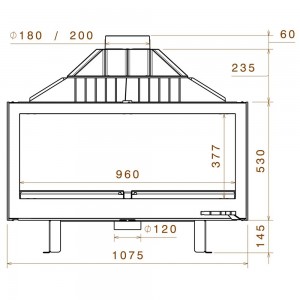 Каминная топка Liseo L11 DF + side glass HRC