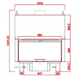 Каминная топка Axis KW 100 double face