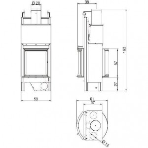 Каминная топка Palazzetti Ecomonoblocco 45 bifacciale