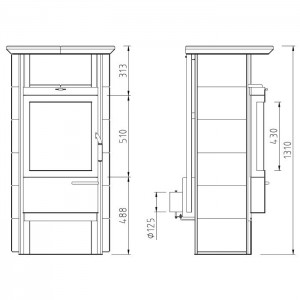 Отопительная Печь Hark 17 NHGT ECOplus, deco-cotto/sahara 239, черная рамка