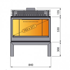 Отопительная печь Liseo Castiron LCI 9 GFL Stove, стекло слева