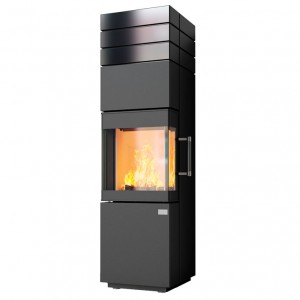 Отопительная печь Hark 140 ECOplus, graphit, Keramik mit Speichermasse, schwarz-glanzend, черная рамка
