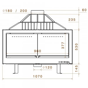 Топка Liseo L11 R, стекло справа, черная