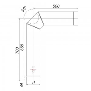 Элемент подключения Вулкан VBR D200, нерж., черный