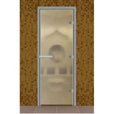 Дверь для турецкой бани без порога, стекло матовое