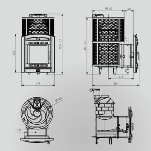 Газовая печь для бани Прометалл Атмосфера L Сетка нержавейка