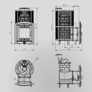 Газовая печь для бани Прометалл Атмосфера XL Сетка нержавейка