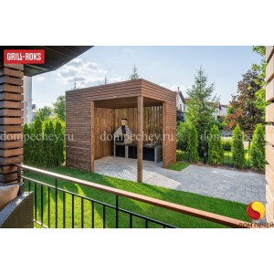 Барбекю Grill-Roks Anna XL + стол + мойка + печь под казан + стол
