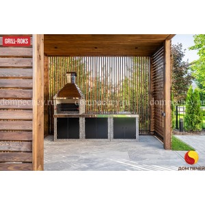 Барбекю Grill-Roks Anna XL + стол + мойка + печь под казан + стол
