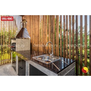 Барбекю Grill-Roks Anna XL + стол + мойка + печь под казан + стол