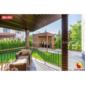 Барбекю Grill-Roks Anna XL + стол + мойка + печь под казан + стол
