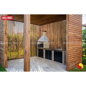 Барбекю Grill-Roks Anna XL + стол + мойка + печь под казан + стол