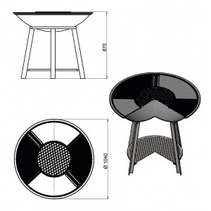 Гриль Везувий Fantastic Grill d=1000 Престиж (чаша, подставка престиж, плита Gurman d=1000, крышка)