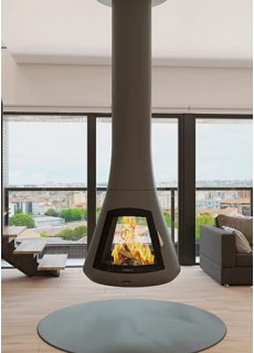 Камин Bordelet Calista 917 центральный, со стеклом, двухсторонний