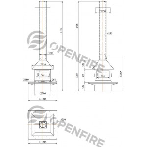 Камин OpenFire Cube