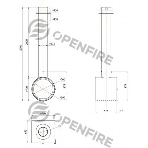 Камин OpenFire Ring, с вращающейся топкой