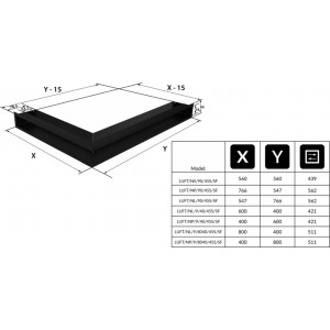 Каминная решетка Kratki Люфт левая 77x55x9 (LUFT/NL/90/45S/SF)