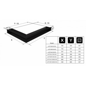 Каминная решетка Kratki люфт угловая левая графит 90 (LUFT/NL/90/45S/G)