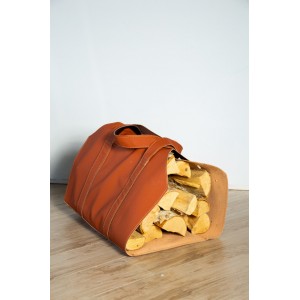 Сумка-переноска для дров Fire&Wood Vienna, экокожа медно-рыжая