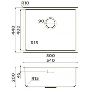 Мойка Omoikiri Tadzava 54-U I Ultra 15 in