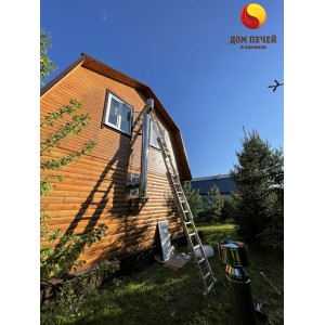 Монтаж печи-камина Thorma Andorra Exclusive черная с дымоходом под ключ