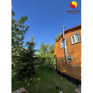 Монтаж печи-камина Thorma Andorra Exclusive черная с дымоходом под ключ