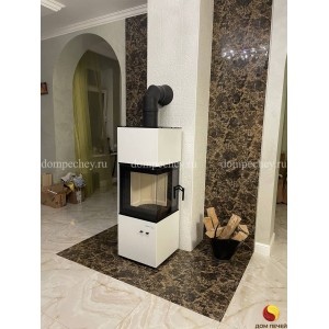 Печь-камин Defro Home Quadroom, белая сталь