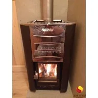Монтаж дровяной печи для бани Harvia M3 под ключ