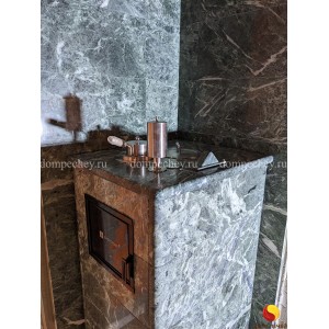 Печь для бани ИзиСтим Геленджик в кожухе из змеевика сталь AISI 430