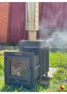 Монтаж печи для бани Гефест Гроза 24(М) Классика с облицовкой Змеевик под ключ