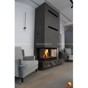 Монтаж каминной топки Astov П3С 10057, 3D панели, под ключ