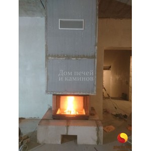 Каминная топка ЭкоКамин Дельта 800 три стекла принтинг (TDN800)
