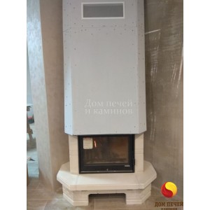 Монтаж каминокомплекта Мета (облицовка Акцент, топка Эльба 700Ш) под ключ