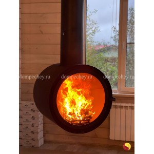 Установка камина на дровах