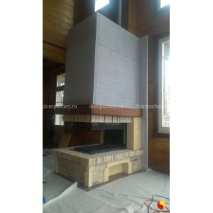 Монтаж топки Piazzetta 272 SL с индивидуальной облицовкой
