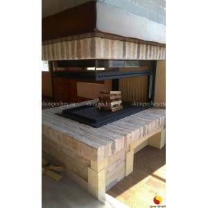 Монтаж топки Piazzetta 272 SL с индивидуальной облицовкой