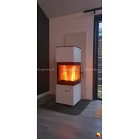 Монтаж печи-камина Defro Home Quadroom, белая сталь под ключ (Август 2023)