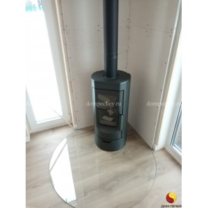 Монтаж отопительной печи Plamen Tara с черным дымоходом Ferrum