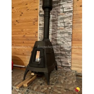 Печь отопительная ТМФ Мангазея, интерьерная, черная бронза