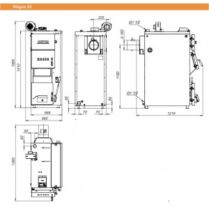 Твердотопливный котел Zota Magna-35