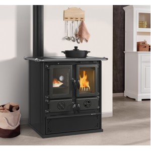 Отопительно-варочная печь La Nordica Rosetta Sinistra BII Steel Nero Antracite (Черный)