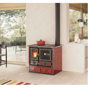 Отопительно-варочная печь La Nordica Rosa 5.0 Maiolica Bordeaux (Бордовый)