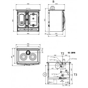 Отопительно-варочная печь La Nordica TermoSuprema Compact D.S.A. Nero (Черный)