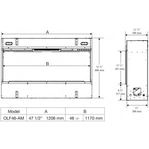 Очаг Faber e-SliM Linear 1200/450-I