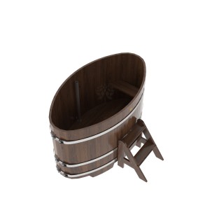 Купель для бани Bentwood овальная, 0,95х1,60х1,0 из дуба мореного