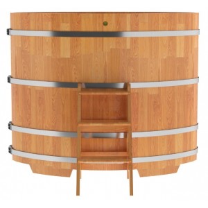 Купель для бани Bentwood овальная, 1,02х1,68х1,4 из сращенных ламелей лиственницы натуральной
